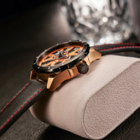 OBLVLO Montre automatique squelette pour homme de marque supérieure, étanche à 50 m, nouveau design, super lumineuse, montres mécaniques en cuir pour homme CAM