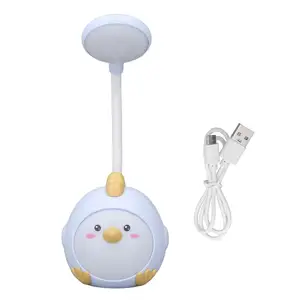 Lampada da tavolo a LED per bambini per studio, simpatica lampada da tavolo a LED, regolazione a 360 gradi ricarica USB luce morbida luce per libri da lettura a 7 colori