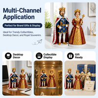 Figurines décoratives 3D personnalisées en PVC, modèle de jouet miniature, statue royale roi et reine, conception OEM, fabrication en usine