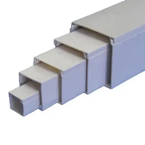 Electric Cable Channel Square Underfloor Plastic Trunking 2 Compartment Trunking PVC Types of Cable Duct