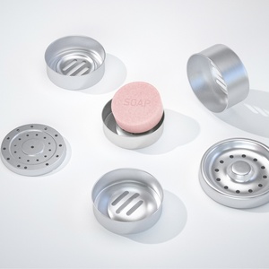 Premium Durable <b>Aluminum</b> Travel Soap Box Screw Cap <b>Container</b> Drip Tray Recycled Materials Personal Care Offset Printing Direct - Product Image 2
