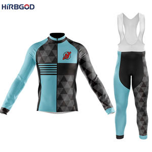 HIRBGOD – maillot de cyclisme à motif <span class=keywords><strong>américain</strong></span> pour hommes, chemise <span class=keywords><strong>cycliste</strong></span> à manches longues, équipement de vélo d'entraînement, pantalon de cyclisme par temps froid - Product Image 2