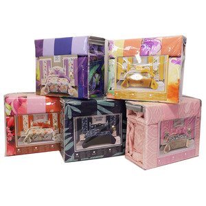 6Pcs Bộ Đồ Giường Đặt Bán Buôn Trong Kho Bán Lẻ Hoa In Sợi Nhỏ Được Trang Bị Tấm Vua Kích Thước Tấm Ga Giường Với Gối 6 Miếng - Product Image 4