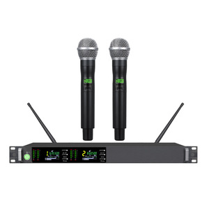 Sistema de Micrófono Inalámbrico UHF de 2 Canales con Montaje en Rack, Salida XLR y de 6.35mm para Conferencias y Uso en Escenarios - Product Image 1
