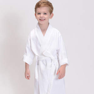 El color se puede personalizar 2024 Baby Young Girl And Boy Waffle Kimono Collar Style Albornoz - Product Image 6