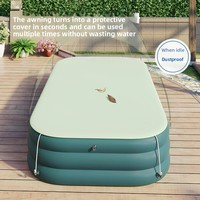 Automatischer aufblasbarer Kinderpool mit Überdachung und Rutsche, großes Hüpfburg-Spielhaus, verdickter Sonnenschutz aus PVC-Zubehör