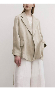 <span class=keywords><strong>Traje</strong></span> <span class=keywords><strong>de</strong></span> <span class=keywords><strong>lino</strong></span> para mujer, alta calidad, diseño <span class=keywords><strong>de</strong></span> cinturón <span class=keywords><strong>de</strong></span> corbata, Blazer informal <span class=keywords><strong>de</strong></span> <span class=keywords><strong>lino</strong></span> y algodón, 2020 - Product Image 6