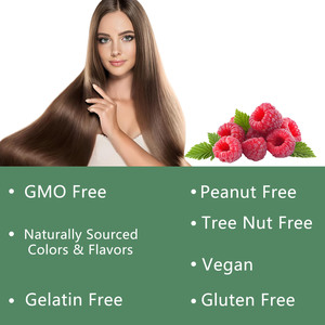 Gomitas de Biotina con Sabor a Frambuesa, Venta al por Mayor de Fábrica, con Biotina para un Cabello Largo, Fuerte y Grueso, Suplementos Herbales Naturales en Gomitas - Product Image 2