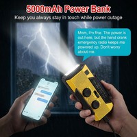 Radio Meteorológica AM FM de 5000 mAh con Carga Rápida, Alarma SOS, Luz de Lectura, Material Plástico, Calidad Confiable