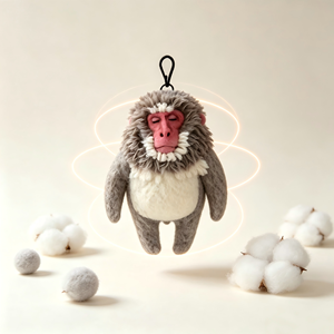 Pendentif en feutre singe abstrait et amusant, créatif, moche et mignon, en coton PP, pour sac, porte-clés décoratif, à suspendre, avec motif explosion, pour la vie quotidienne - Product Image 1