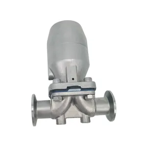 식품 등급 스테인레스 스틸 제어 밸브 316L 위생 트라이 클램프 공압 액추에이터 공압 다이어프램 밸브