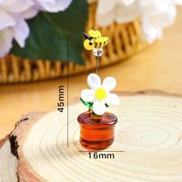 Ornamen Bunga Kaca Warna-warni Buatan Tangan yang Lucu, Dekorasi Rumah Paskah, Hadiah Kreatif