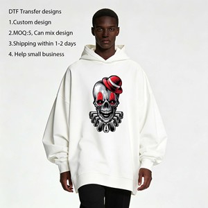 Autocollant personnalisé en gros, prêt à presser, motif <span class=keywords><strong>Joker</strong></span> squelette, impression d'étiquette, transfert thermique DTF Plastisol pour T-shirt - Product Image 1