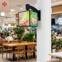 Panneau de menu LED rétroéclairé à 4 faces avec rotation automatique à 360 degrés, à fixer au mur, boîte à lumière pour affiches remplaçables, idéal pour les bars, les restaurants de restauration rapide et les cafés