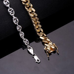 <span class=keywords><strong>Bracelet</strong></span> pour <span class=keywords><strong>homme</strong></span> en argent sterling 925 avec fermoir à griffe <span class=keywords><strong>de</strong></span> homard, motif <span class=keywords><strong>grain</strong></span> <span class=keywords><strong>de</strong></span> <span class=keywords><strong>café</strong></span>, style hip-hop, rappeur Lucky - Product Image 6
