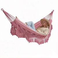 NOUVEAU Hamac suspendu double en macramé, durable et pliable, avec une capacité de 600 lb, pour l'extérieur, le parc, le jardin, la terrasse, les meubles de jardin
