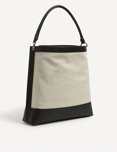 Sac hobo tendance pour femme, design en cuir et toile, couleurs contrastées - Product Image 3