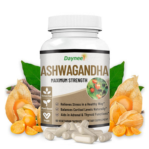Capsules végétariennes d'Ashwagandha à force maximale, 60 unités, saveur menthe douce, flacon, soutien pour le soulagement du stress, le sommeil et l'équilibre du cortisol - Product Image 1