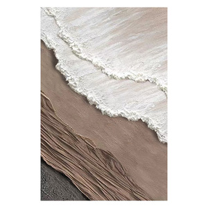Hand-painted Oil Painting Abstract Textured Wall Art Rectangle <b>Frameless</b> Modern Wabi-sabi Style Entrance Hall Decor - Product Image 5