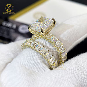 メーカーカスタムリングソリッド10K 14K 18KゴールドダイヤモンドVVSモアッサナイト1-5ct放射形状カスタムジュエリーカスタムリング - Product Image 2