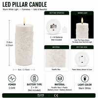 Bougie pilier LED écologique à piles en cire de paraffine pour la décoration intérieure, les occasions festives, les mariages et les anniversaires