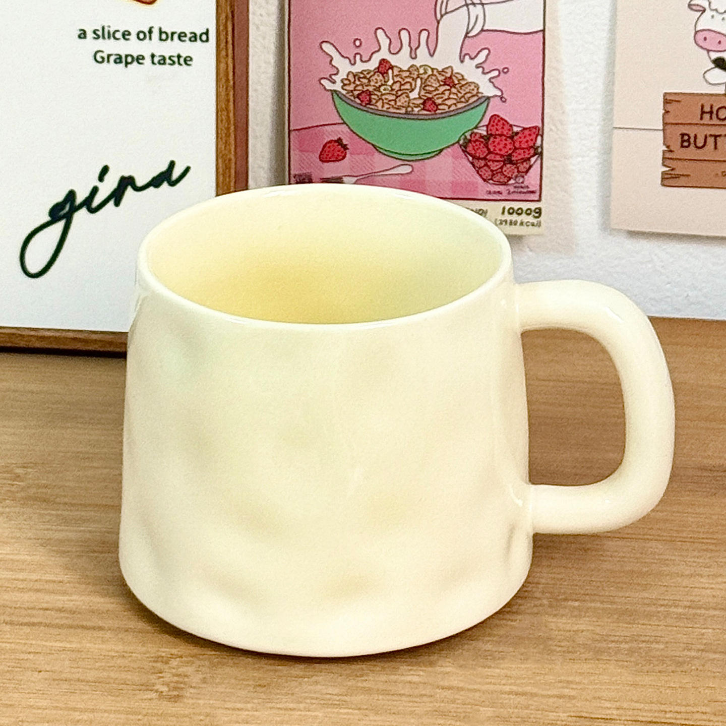 [Tasse simple] Tasse martelée - Crème anglaise