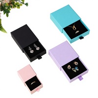 Boîte à bijoux oblongue en papier biodégradable pour collier, bracelet, boucles d'oreilles, avec impression quadricolore, emballage cadeau