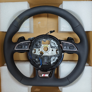 Volante de Cuero Completo con Botón de Calefacción para <span class=keywords><strong>Audi</strong></span> A3 A4 A5 A6 C6 C7 C8 S3 <span class=keywords><strong>S4</strong></span> S5 S6 B7 B7.5 B8 B9 Q5 Q7 RS3 RS4 RS5 RS6 - Product Image 3