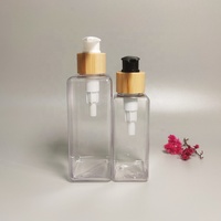 100 150 200 250 280 Ml Kemasan Kosmetik Plastik Botol Lotion Semprot Bambu Kemasan Botol Sampo dan Kondisioner Kecil