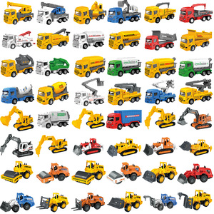 LASIVE <span class=keywords><strong>TOYS</strong></span> Modellino Auto in Scala 1:64 in Lega Pressofusa, <span class=keywords><strong>Giocattolo</strong></span> Unisex Simulazione <span class=keywords><strong>Camion</strong></span> della <span class=keywords><strong>Spazzatura</strong></span> ed Escavatore - Product Image 1