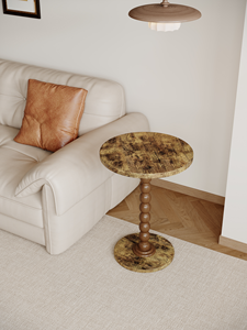<b>Rustic</b> Round <b>Wood</b> Coffee <b>Table</b> Handmade Antique Style Living Room Furniture - Product Image 1