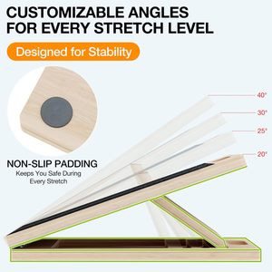 Cale d'inclinaison réglable en <span class=keywords><strong>bois</strong></span> <span class=keywords><strong>pour</strong></span> étirement des mollets et des chevilles, idéale <span class=keywords><strong>pour</strong></span> le yoga, la remise en forme, la physiothérapie et les soins plantaires à domicile - Product Image 5