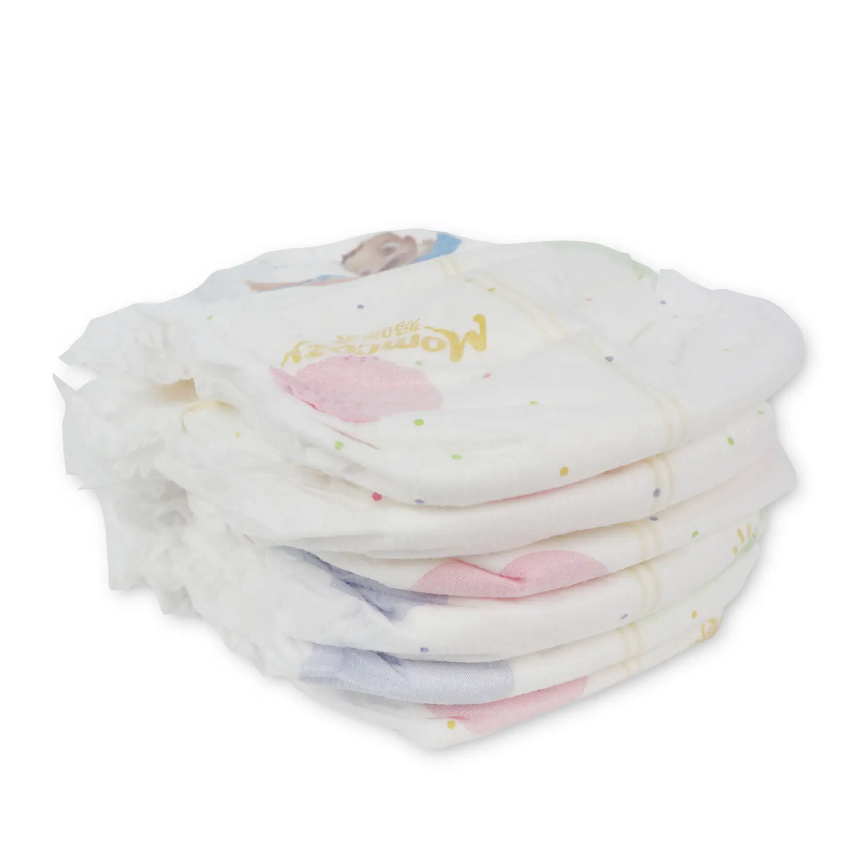 Fraldas para bebês com logotipo privado personalizado filme PE grau A, atacado OEM de todos os tamanhos, calças descartáveis de superfície seca para bebês