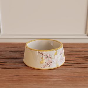 קערת חרס דקורטיבית לחתולים וכלבים בעיצוב פתח רחב עם דוגמא פרחונית, מזין לחיות מחמד להאכלה קלה, קערת חיות מחמד מזוגגת פרימיום, ייצור בהתאמה אישית (OEM) - Product Image 6