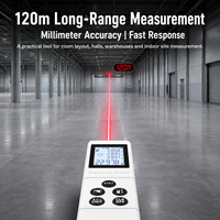 Télémètre laser portable 120M rechargeable par USB ±2mm IP54 avec diffusion vocale et écran LCD rétroéclairé pour la construction