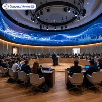 Indoor-Nachrichtenraum Kreisförmiger Gebogener Weicher Flexibler LED-Bildschirm Ausstellungs-Messestand Zylindrische Säulen-Videowand