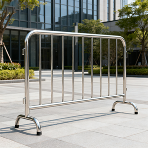 8.5 piedi in acciaio Pre-zincato barricate di controllo della folla economia Sport recinzione con struttura in metallo natura trattati a pressione in legno - Product Image 1