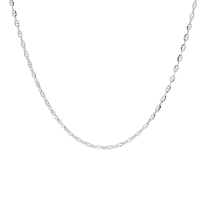 Adjustable Shiny White Pt950 Fine <b>Link</b> <b>Cable</b> Necklace For Daily Occasion Minimalist Platinum Jewelry - Product Image 1