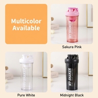 Bouteille shaker protéinée avec couvercle support téléphone, gobelet mélangeur réutilisable avec poignée de transport pour l'entraînement et les voyages