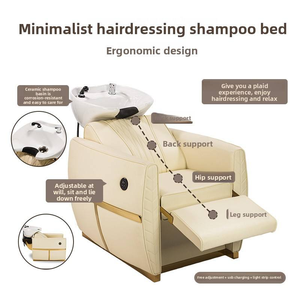 Modern Style Beauty Hair Salon Chair Recline Shampoo Bowl Ceramic Washbasin Backwash <b>Bed</b> - Product Image 4
