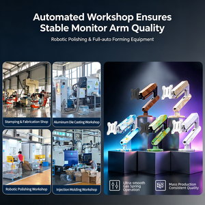 Nouveau bras de moniteur <span class=keywords><strong>en</strong></span> alliage d'aluminium avec ressort à gaz et revêtement <span class=keywords><strong>en</strong></span> poudre couleur personnalisée, compatible avec les écrans de <span class=keywords><strong>17</strong></span> à 35 <span class=keywords><strong>pouces</strong></span>, support VESA réglable, fixation par pince de bureau - Product Image 6