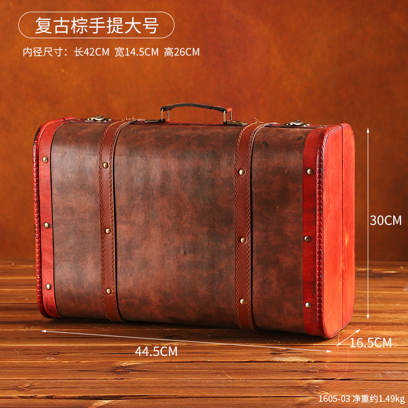 1605-03 Bolso Retro Marrón Tamaño Grande