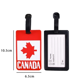 Bán buôn hình chữ nhật tùy chỉnh quốc gia cờ Thêm lớn cao su Silicone PVC hành lý tag - Product Image 5