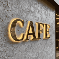 Lettres lumineuses 3D personnalisées, effet halo, rétroéclairées par LED, pour enseigne de logo, décoration murale de boutique haut de gamme.