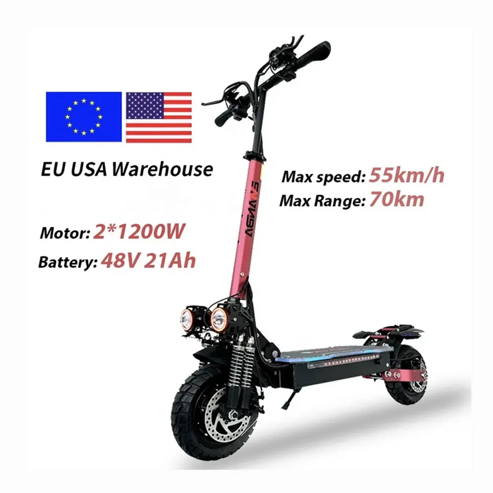 E Scooter US EU UK gudang cepat Off Road lipat dewasa, 2400w 48v 10 inci mobilitas dua Motor X6 PRO skuter listrik murah