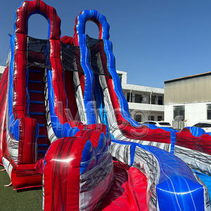 Toboggan aquatique gonflable commercial à deux voies avec <span class=keywords><strong>piscine</strong></span>, PVC haute résistance pour la <span class=keywords><strong>location</strong></span> de fêtes et les événements - Product Image 4