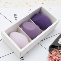 Éponge de maquillage super douce en forme d'œuf, éponge en forme de gourde, éponge diagonale en forme de goutte d'eau, ensemble lavable, coffret cadeau anglais pur