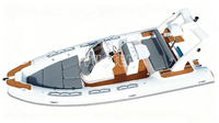 Bateau pneumatique rigide de luxe de 6 m (20 pieds) avec coque en fibre de verre de 1,2 mm d'épaisseur, 8 places, Hypalon, fabrication chinoise
