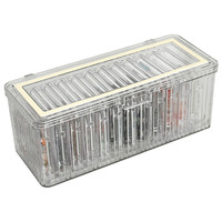 Étui pour accessoires de bijoux pour dames à la mode-Petite boîte à rabat rayée pour boucles d'oreilles bagues bracelets-Mallette de rangement en plastique durable