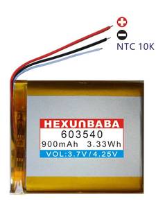 603540 3.7V 900mAh 3 dây NTC Polymer Lithium Ion Li-ion pin cho TWS GPS MP3 loa DVR Ghi <span class=keywords><strong>MP4</strong></span> T179 - Product Image 2